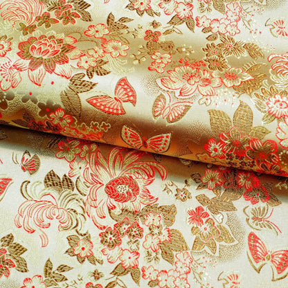 Butterfly Brocade Fabric: 45"W Silk Rayon Blend, Costume Decor