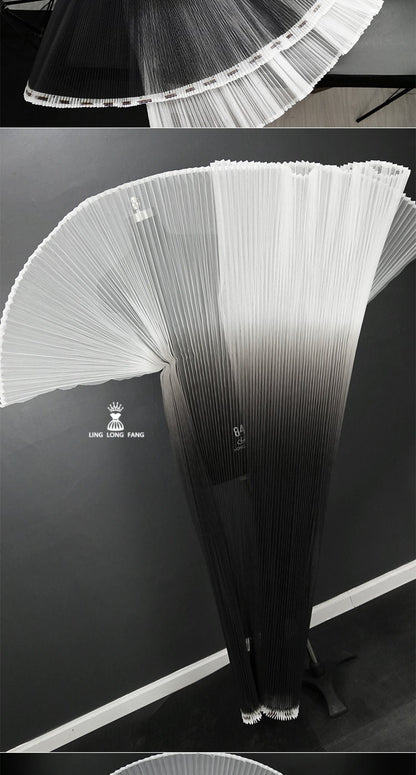 Gradient Pleated Organza Fabric: Stiff Texture, 63" Wide