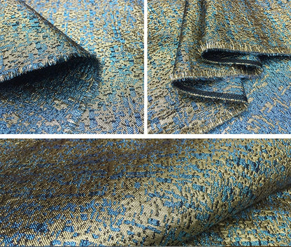 Gold Thread Jacquard Fabric: 3D Oil Painting Texture, 55" Wide