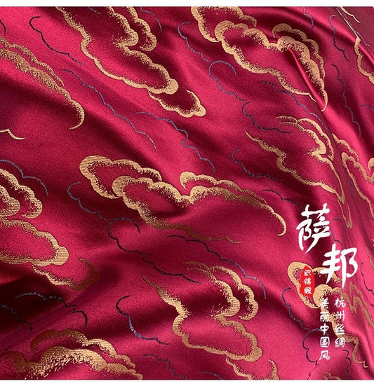 Cloud Brocade Fabric: Silk Rayon Jacquard, Costume Dress Material