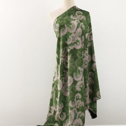 Floral Satin Fabric: 59"W Double-Sided Print for Sewing & Decor