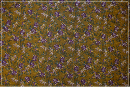 Caramel Floral Embossed Jacquard Fabric: 57" Wide Polyester
