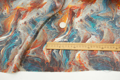 Dunhuang Silky Hemp Tencel Linen Fabric: Abstract Print, Sewing & Crafts