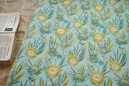 Floral Jacquard Fabric: 3D Texture Oil Painting Style (51"W)