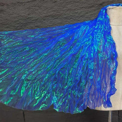 Mermaid Iridescent Pleated Organza Fabric - 55" Wide