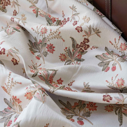 Jacquard Flower Upholstery Fabric: Gold Embossed 3D Classical Design
