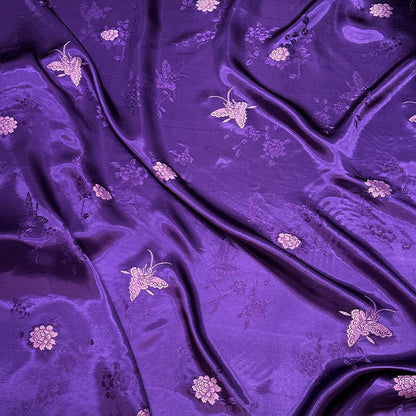 Rose Damask Rayon Fabric: Two-Sided Jacquard, 59" Wide - By The Meter