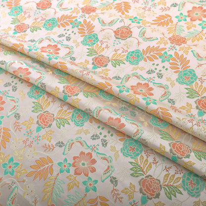 Floral Silk Brocade Fabric: 55" Wide Sewing Material