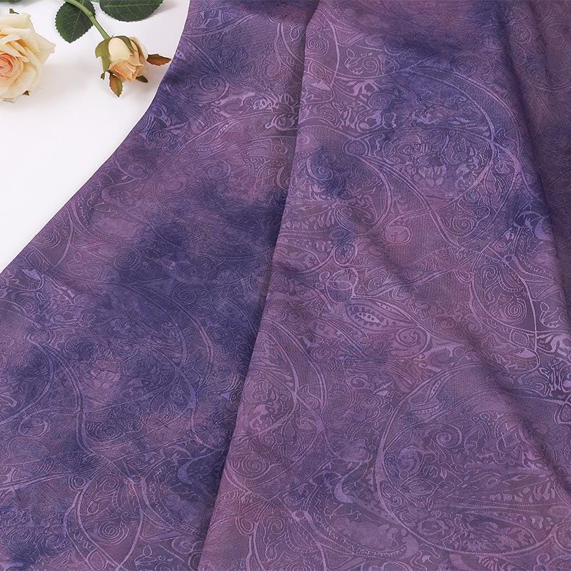 Ancient Painting Jacquard Fabric: Rayon Blend Cheongsam Dressmaking Material, 55" Wide