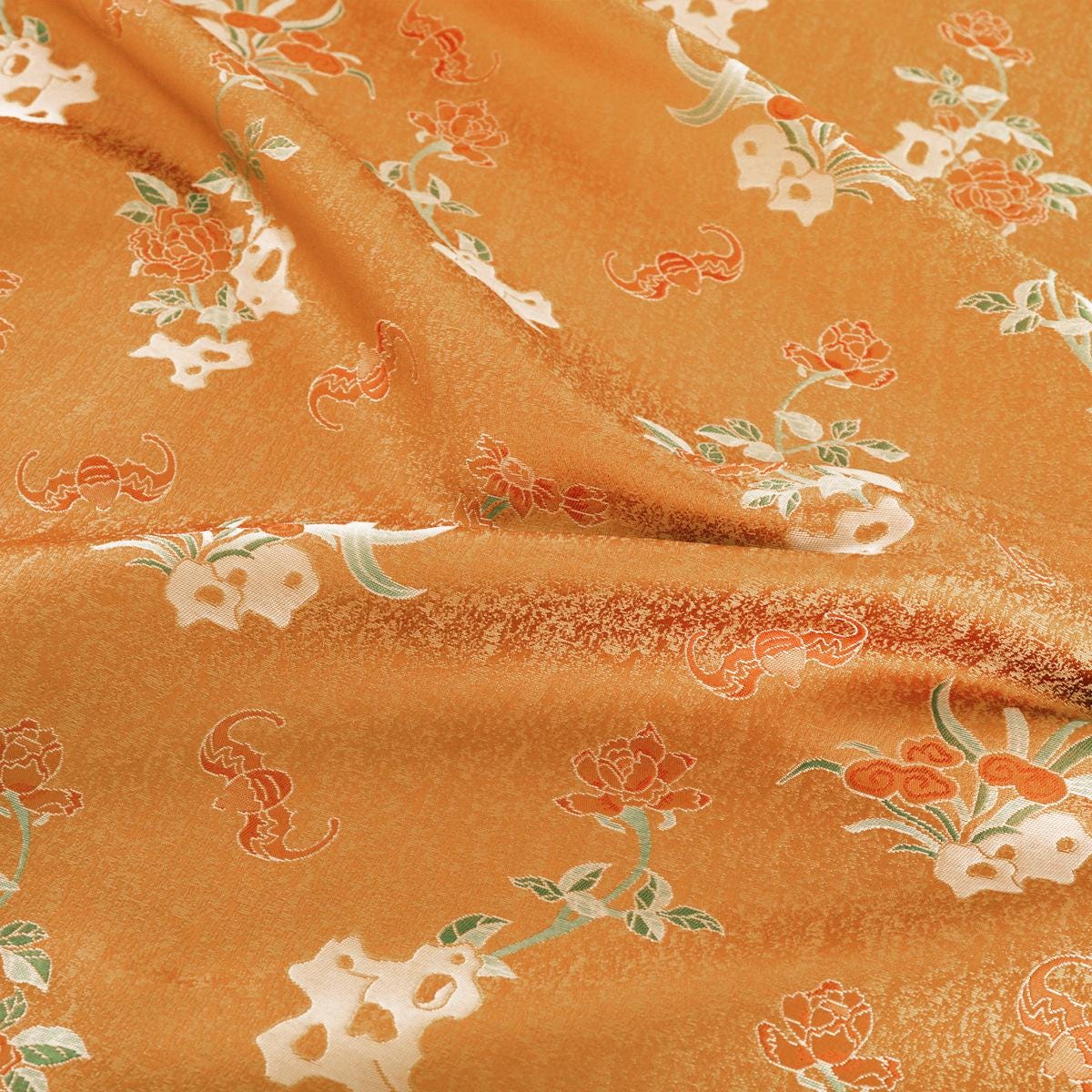 Peony Brocade Satin Fabric: 59" Wide Chinese Style Sewing Material