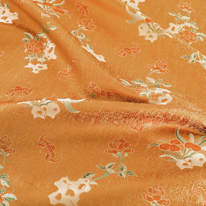 Peony Brocade Satin Fabric: 59" Wide Chinese Style Sewing Material