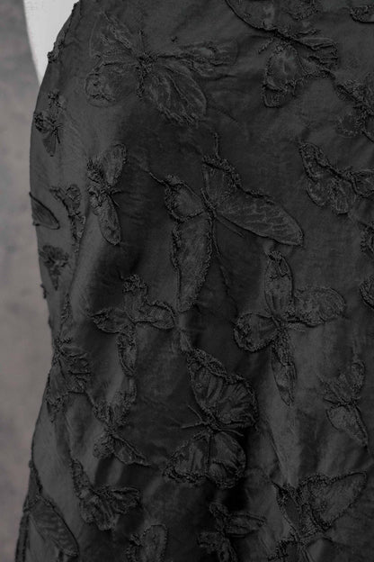 Black 3D Butterfly Jacquard Fabric: Upholstery, Drapery, Wall Decor - 55" Wide