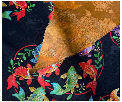Colorful Fish Jacquard Fabric ��� Silk Ble" Wide