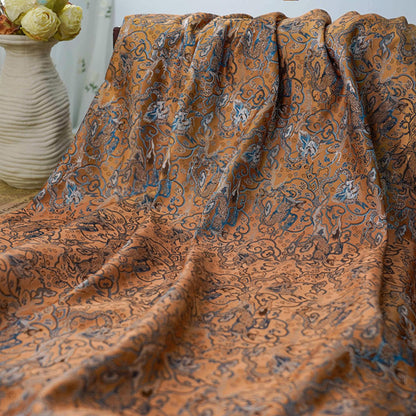 Handmade Silk Brocade Fabric: Chinese Song Dynasty Style, 59" Wide