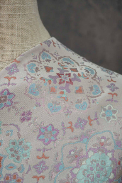 Azure Chinese Silk Brocade Fabric: Baoxiang Song Design, Sewing, Upholstery