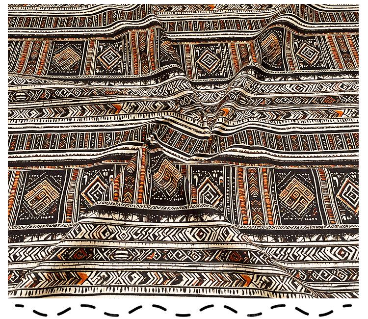 Ethnic Striped Cotton Fabric: Sewing Material (56" Wide)