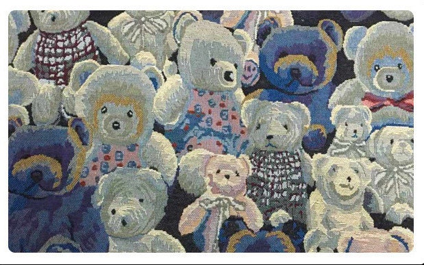 Blue Bear Jacquard Fabric: Polyester Upholstery, Costume & Sewing Fabric (59"W)