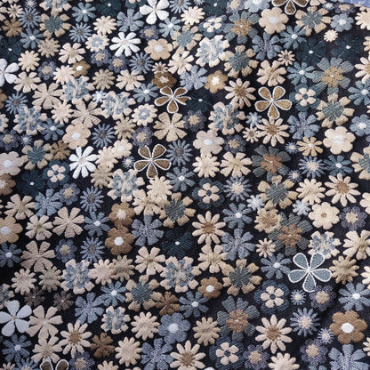Floral Jacquard Woven Fabric: 3D Embossed Reversible Upholstery, Costume, Sewing - 54"W