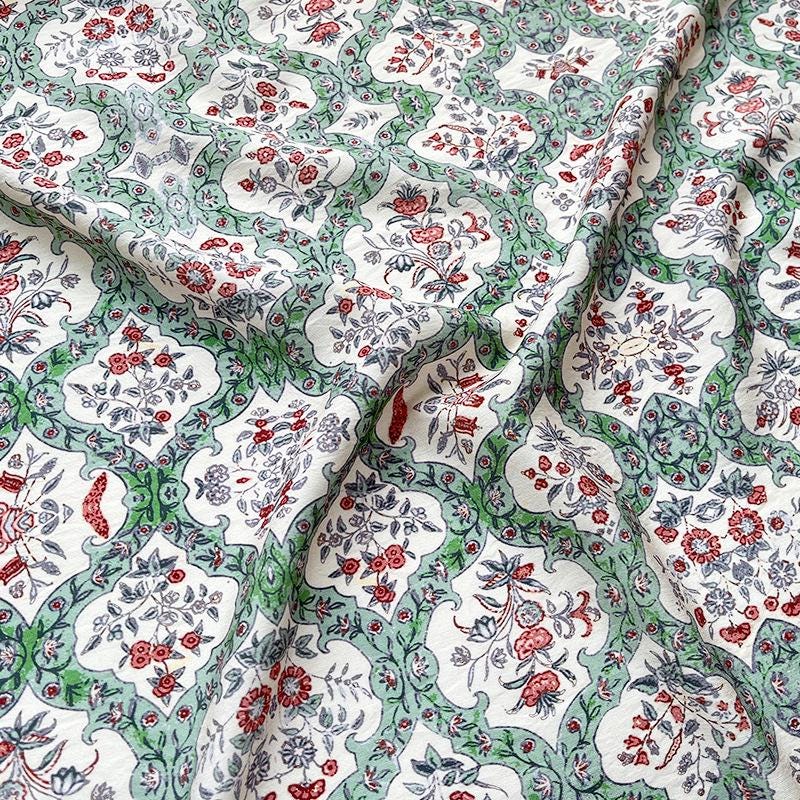 Bohemian Printed Cotton Tablecloth: 59" Wide Sustainable Fabric
