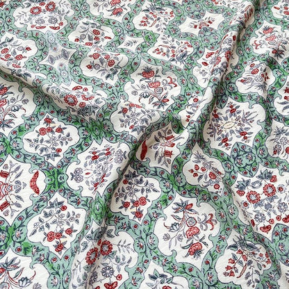 Bohemian Printed Cotton Tablecloth: 59" Wide Sustainable Fabric