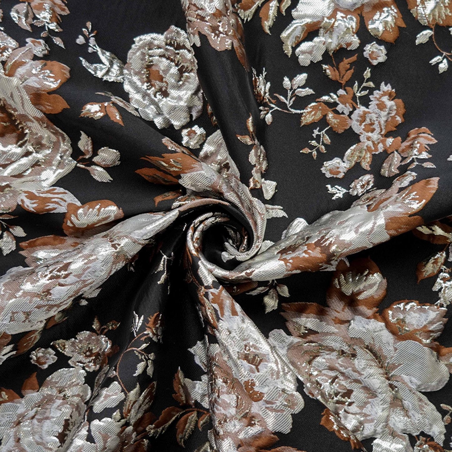 Gold Thread Floral Jacquard Fabric: 3D Texture Upholstery, 56"W