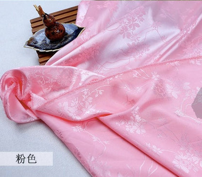 Floral Jacquard Satin Fabric: Two-Sided Antique Cosplay Material - 59" Wide