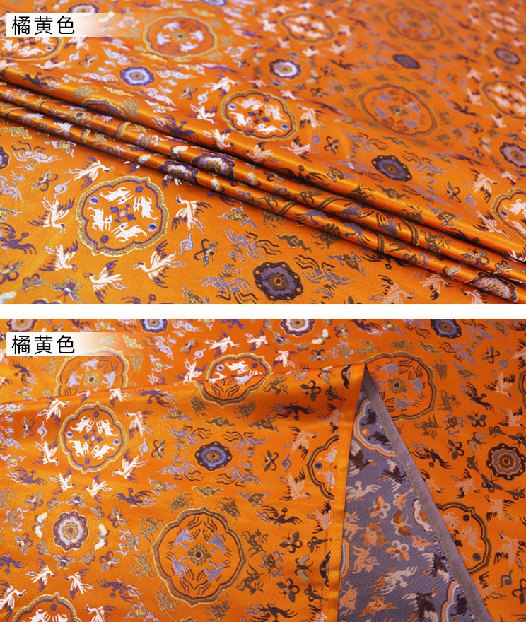 Tissu brocart tibétain : rayonne damassé mongole, 150 cm de large, couture, costume