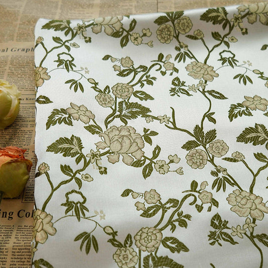 Tissu brocart à motifs floraux : Jacquard vert clair, Cheongsam Qipao, 165 cm de large