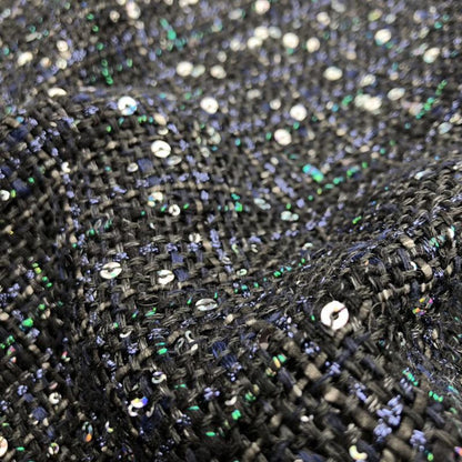 Sequin Tweed Fabric: Coarse Woven Sparkle Material - 59"W