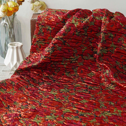 Tissu jacquard à motif floral abstrait en relief 3D avec fil doré, largeur 57 pouces