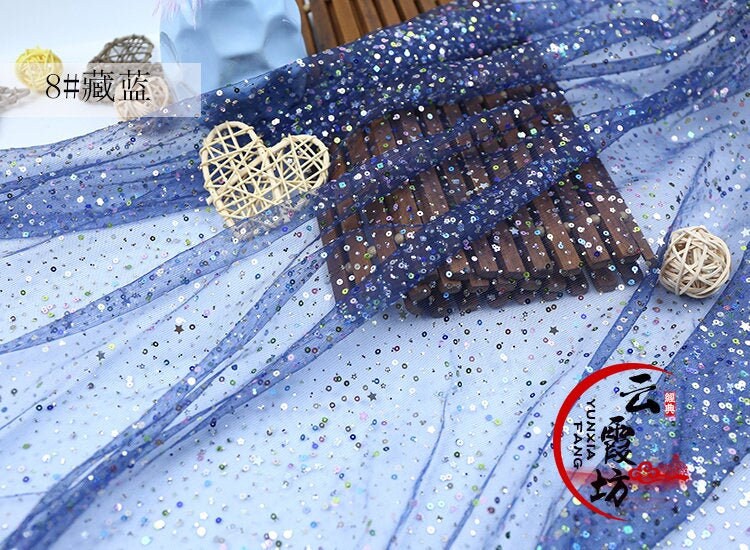 Tissu en tulle à paillettes : motif Bronzing Foli, 150 cm de large, pour cosplay DIY