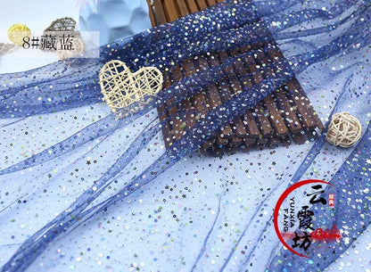 Tissu en tulle à paillettes : motif Bronzing Foli, 150 cm de large, pour cosplay DIY