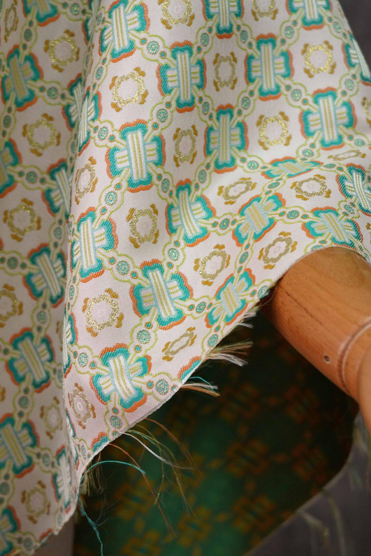Green Dragon Brocade Fabric: Chinese Cheongsam Dress Material (59"W)