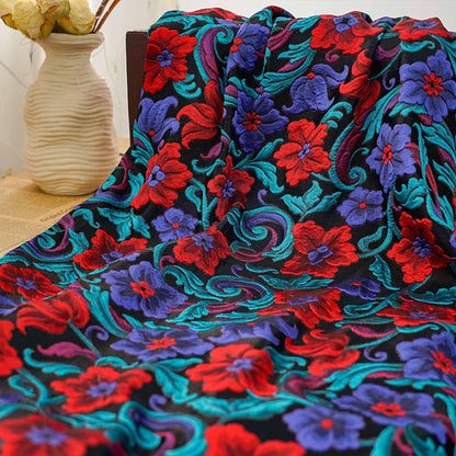 Floral Lurex Jacquard Fabric: 3D Flower Pattern, 62" Wide By 1 Meter