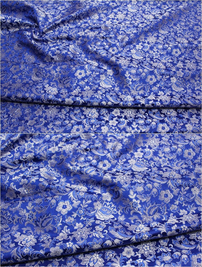 Floral Brocade Fabric: Silk Rayon Blend, Cheongsam Qipao Material (29.5" Wide)
