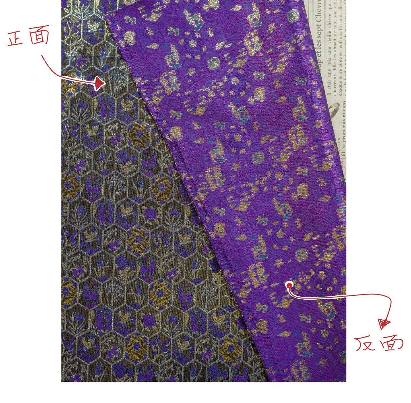 Gold Thread Brocade Fabric ��� Diamond Medallion, Tibetan Sty"W