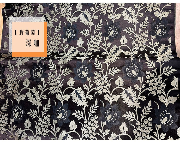 Tissu brocart chinois à motifs floraux : 75 cm de large, rayonne, pour la couture et l’ameublement