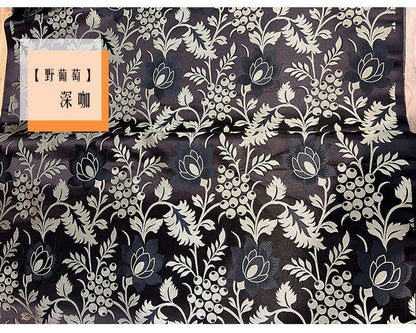 Tissu brocart chinois à motifs floraux : 75 cm de large, rayonne, pour la couture et l’ameublement