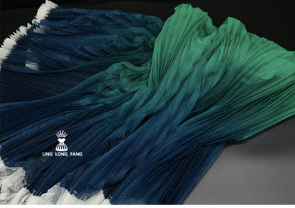 Tissu en maille pailletée dégradée, tissu de couture de créateur, 160 cm de large