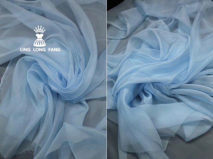 Tissu organza transparent : voile de mariée uni, tissu pour costume (150 cm de large)