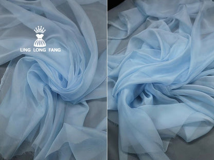 Tissu organza transparent : voile de mariée uni, tissu pour costume (150 cm de large)