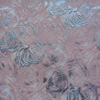 Green Rose Jacquard Fabric: Colorwoven Dress Material - 58"