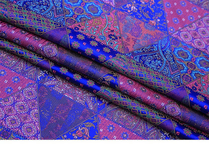 Tissu patchwork en brocart de soie : tissu jacquard damassé pour costumes