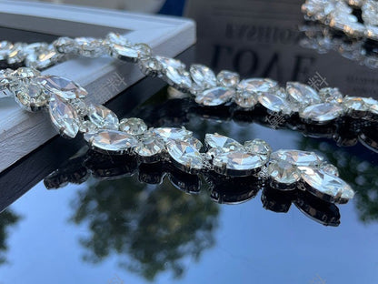 Bridal Rhinestone Applique: Crystal Wedding Belt, Doll Costume Decor