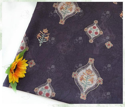 Geometric Floral Tencel Ramie Fabric: Dressmaking, Upholstery - 59" Wide