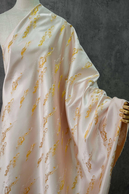 Gold Thread Jacquard Fabric: Pavilion 3D Upholstery & Costume Fabric