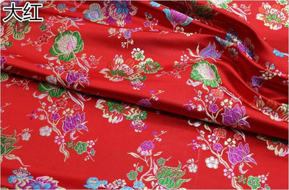 Floral Brocade Fabric: Chinese Style Silk Rayon Blend (29.5" Wide)