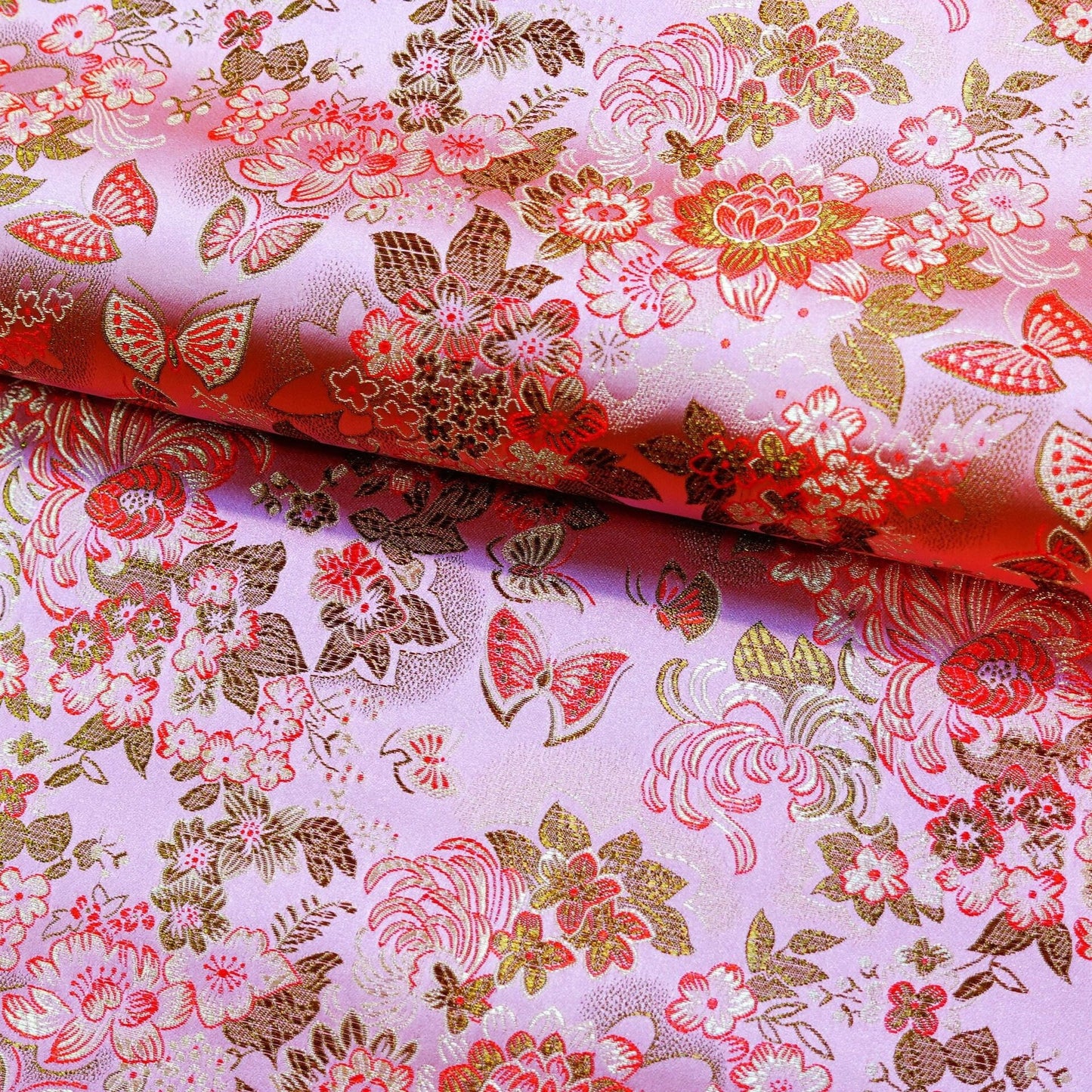 Butterfly Brocade Fabric: 45"W Silk Rayon Blend, Costume Decor