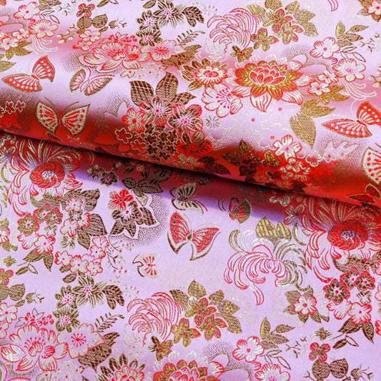 Butterfly Brocade Fabric: 45"W Silk Rayon Blend, Costume Decor