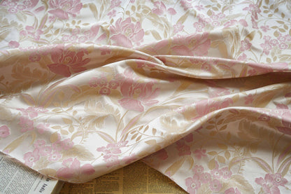 Lotus Brocade Satin Fabric: 60" Wide Chinese Style Sewing Material